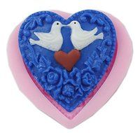 HSE Soft Silicone Birds Love Heart Shaped Fondant DIY Mold Chocolate Baking Non-stick Cake Mould Tools random...