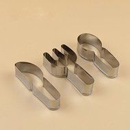 Spoon Fork Knife Shape Cookie Cutter Cutlery Pastry Mold Stainless Steel 3Pcs N4