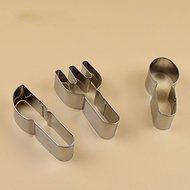 Spoon Fork Knife Shape Cookie Cutter Cutlery Pastry Mold Stainless Steel 3Pcs N5