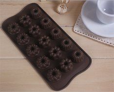 DGI MART 3D DIY Silicone Mold 15-cavity 3 Kinds Flowers Shape Ice Cake Chocolate Sugar Silicone Mini Cube Craft...