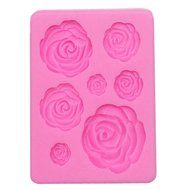 Funshowcase 7 Cavity Blooming Roses Candy Silicone Mold for Sugarcraft, Cake Decoration, Cupcake Topper, Chocolate...