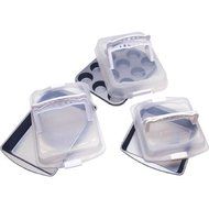 BakerEze Non-Stick 6-Piece Covered Bakeware Set with Handles, Gray Steel