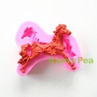 Mom&amp;pea 0645 Horse Shaped Silicone Mould for Fondant Cake Sugar Paste Cake Decoration 3d Cake Toppers Mold 9.9...