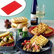 Lautechco&reg; 4-Cavity Waffle Mold Shape Food Grade Plastic,Cake Chocolate Pan, Silicone Mold Baking Mould Kitchen... N2
