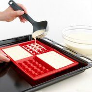 Lautechco&reg; 4-Cavity Waffle Mold Shape Food Grade Plastic,Cake Chocolate Pan, Silicone Mold Baking Mould Kitchen... N3