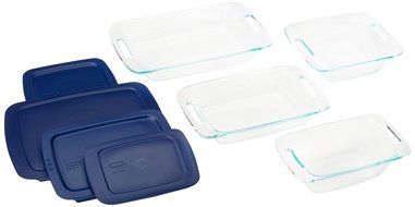 Pyrex Easy Grab 8-Piece Glass Bakeware and Food Storage Set N9