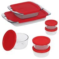 Pyrex Easy Grab 8-Piece Glass Bakeware and Food Storage Set N16