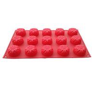 Fanhesheng 15-Cavity Silicone Fancy Bundt Cake, Muffin, Cupcake, Brownie and Cornbread Mold N2