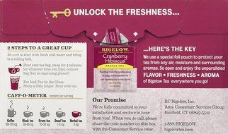 BIGELOW TEA HERB CRNBRRY HIBISCUS, 20 BG N2