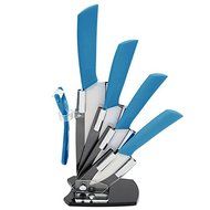 Set 3 4 5 6 Inch Kitchen Ceramic Knife Ceramic Knife Peeler With Holder Chef Kitchen Cutlery Gifts (Yellow) N3