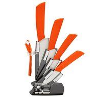 Set 3 4 5 6 Inch Kitchen Ceramic Knife Ceramic Knife Peeler With Holder Chef Kitchen Cutlery Gifts (Yellow) N4