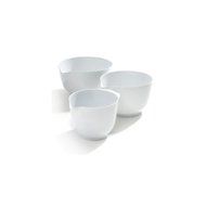 3Pcs Mixing Bowls with Spouts in White