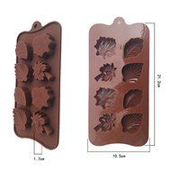 3d 8 Hole Maple, Coconut Leaves Shape Silicone Cake Mold