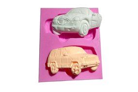 Wocuz MK569 Silicone 2 Car Shapes Fondant Mold Candy Making Mold Cake Decoration Gum Mould