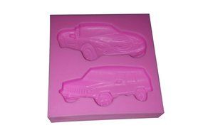 Wocuz MK569 Silicone 2 Car Shapes Fondant Mold Candy Making Mold Cake Decoration Gum Mould N3