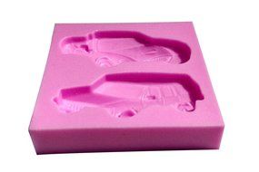 Wocuz MK569 Silicone 2 Car Shapes Fondant Mold Candy Making Mold Cake Decoration Gum Mould N5