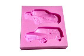 Wocuz MK569 Silicone 2 Car Shapes Fondant Mold Candy Making Mold Cake Decoration Gum Mould N6