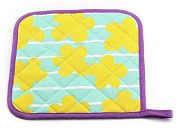 V&amp;J Kitchen Oven Mitt Pot Holder Set Green N4