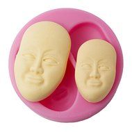 FOUR-C Halloween Gift Silicone Cupcake Mold Face Design Cake Decor Mould Color Pink