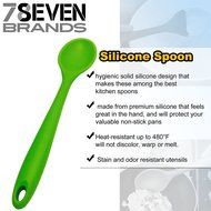78Seven Bakeware Silicone Kitchen BUNDLE Baking Set. 1 Large Red Tongs, Spoon, Spatula, Turner and Basting Brush N3