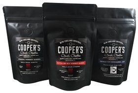 Whiskey &amp; Rum Barrel Aged Coffee Beans Trio Coffee Gift Box Set by Cooper's Cask- Single Origin Coffee Beans (...