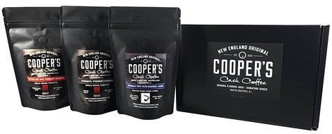 Whiskey &amp; Rum Barrel Aged Coffee Beans Trio Coffee Gift Box Set by Cooper's Cask- Single Origin Coffee Beans (... N2