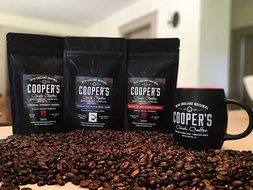 Whiskey &amp; Rum Barrel Aged Coffee Beans Trio Coffee Gift Box Set by Cooper's Cask- Single Origin Coffee Beans (... N5