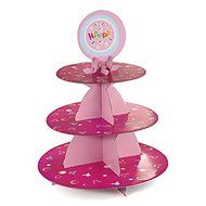 Gacube Birthday Party Wedding Decor 3 Tier Cupcake Cake Pink Paper Stand