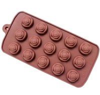 WISDOMTOY Kitchen Household Silicone DIY Chocolate Jelly Candy Mold Cake Making Baking Tray (Rose)