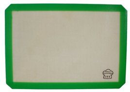 Nancy's Kitchen Helpers Silicone Baking Mat, 16 1/2 x 11 5/8 Inches, Half-Sheet, Green Border
