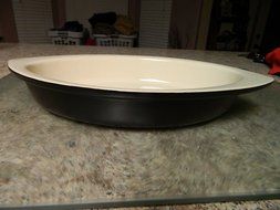 Raymond Blanc Anolon Pointed end Oval black &amp; cream baking dish