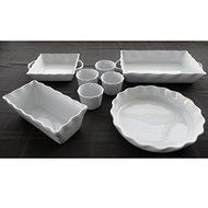 White Stoneware Bakeware 8-piece Set Oven-Safe To: 550 Degrees