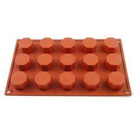 New Vermilion 15-Cavity DIY Ice Cube Silicone Cake Soap Chocolate Decorating Mold Mould Baking Tool (Octagon Style) N2
