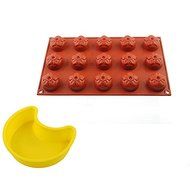 2win2buy DIY Yellow Mini Moon Food Grade Soft Silicone Cookie Muffin Candy Baking Mold&amp;Silicone Flower Baking...