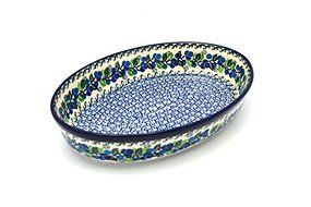 Polish Pottery Baker - Oval - Large - Blue Berries