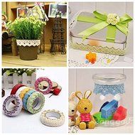 Bargain World 170cm DIY Fabric Lace Washi Tape Self Adhesive Scrapbook Sticker