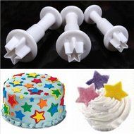 DUFUSTORE 3 Pcs Mini Star Fondant Plunger Cutter Cake Cookies Decorating Tool Mold N4