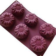 6 Sunflower Silicone Cake Mold Pan 11.6"x6.8"x1.3" Color At Random