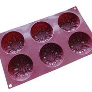 6 Sunflower Silicone Cake Mold Pan 11.6"x6.8"x1.3" Color At Random N2