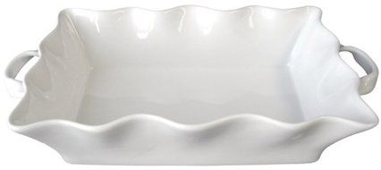 BIA Cordon Bleu Wavy Collection 3-Quart Rectangular Baker with Handles, White