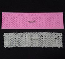 Yunko Heart Lace Silicone Fondant Mold Chocolate Mold Cake Decorating Mold Coffee Mold N3