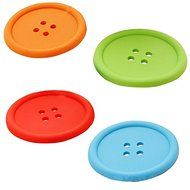ASDOMO Colourful Silicone Placemat Button Coasters Tea Cup Cushion Mug Cup Holder Mat Pad Green N3