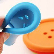 ASDOMO Colourful Silicone Placemat Button Coasters Tea Cup Cushion Mug Cup Holder Mat Pad Green N6