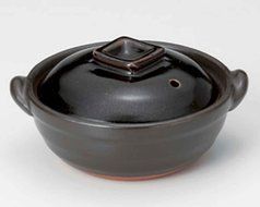 Yuzu Tenmoku for 1-2 persons 5.5inch Donabe Japanese Hot pot Black Ceramic Made in Japan