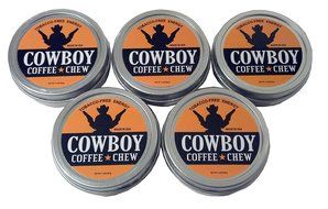 Cowboy Coffee Chew (Pack of 5) Quit Chewing Tin Can Non Tobacco Nicotine Free Smokeless Alternative to Dip Snuff...
