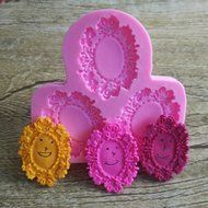 Click Down Silicone Mould Cake Decoration Tool Fondant Mold Mini Mirror Frames Shape Design N3