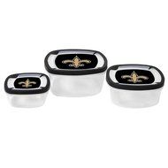NFL Nesting Square Containers, 7.2-Cup; 3.5-Cup; 2.1-Cup, Clear, Piece of 3 N3
