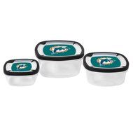 NFL Nesting Square Containers, 7.2-Cup; 3.5-Cup; 2.1-Cup, Clear, Piece of 3 N8