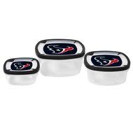 NFL Nesting Square Containers, 7.2-Cup; 3.5-Cup; 2.1-Cup, Clear, Piece of 3 N9
