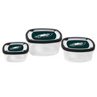 NFL Nesting Square Containers, 7.2-Cup; 3.5-Cup; 2.1-Cup, Clear, Piece of 3 N10